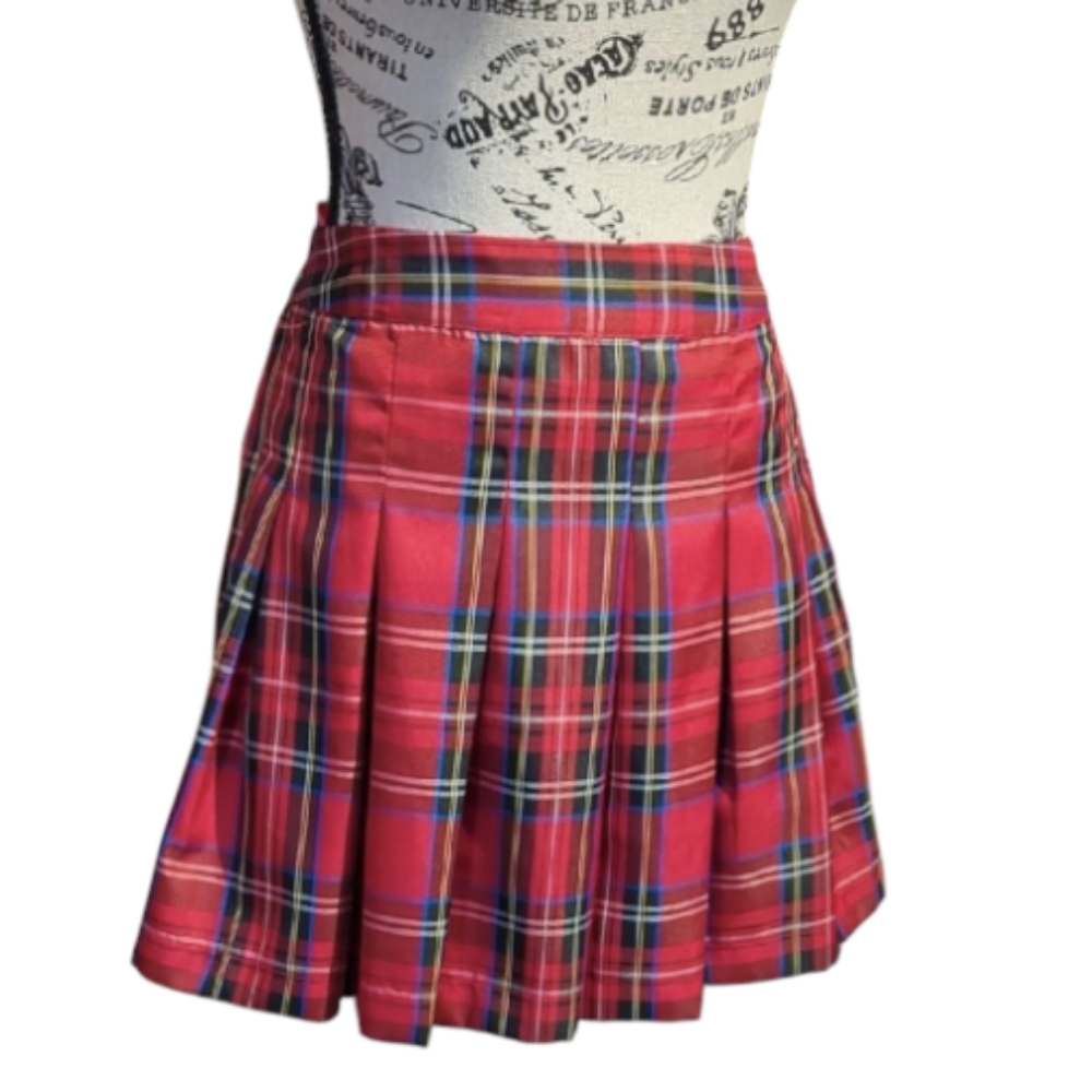 6/$15 Plaid Red Women's mini Skirt